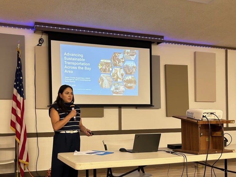 Napa County Supervisor Belia Ramos was among the speakers at "Napa County On the Move: How do we make our travel safer and greener?" Photo by Kerana Todorov