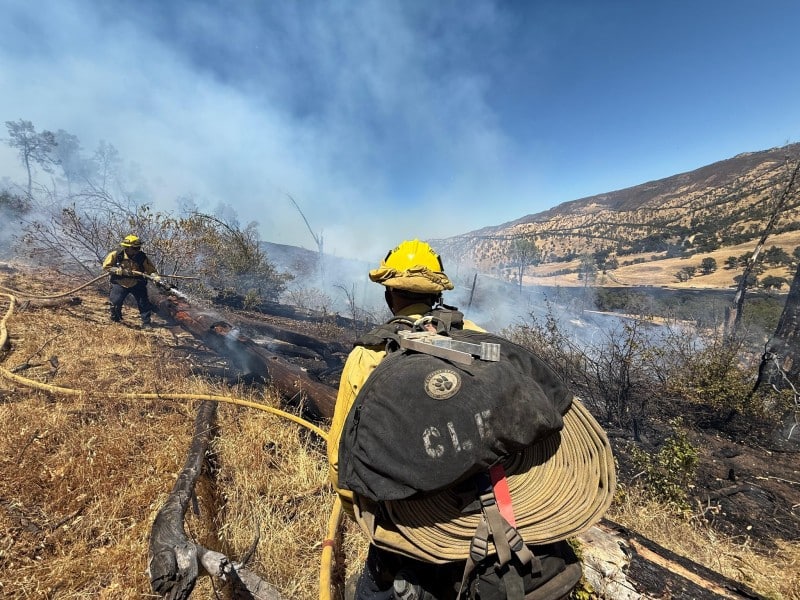 The Berry Fire north of Lake Berryessa was first reported on Friday at 10:50 a.m. and burned 68 acres. Forward progress was stopped in the early afternoon and Cal Fire officials said the fire was 50% contained by 3:30 p.m. Cal Fire LNU Facebook Photo