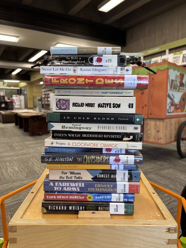 Napa Library banned books display. Submitted photo
