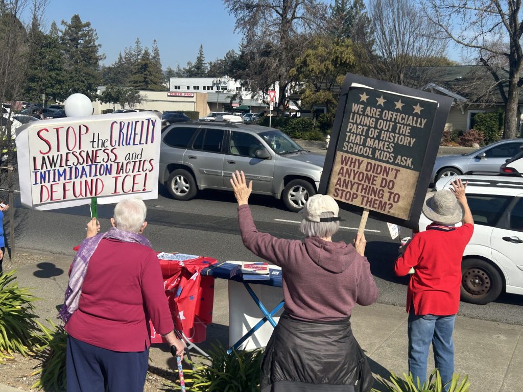 High school students protested ICE and other Trump administration policies on Friday, Feb. 6 in Napa. Submitted photo Submitted photos
