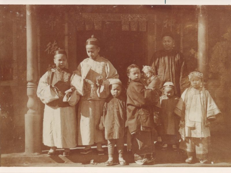 Chan Wah Jack and some of his children on Feb. 19, 1896, in front of the Napa Chinatown temple that was later moved to San Francisco. Napa County Historical Society photo