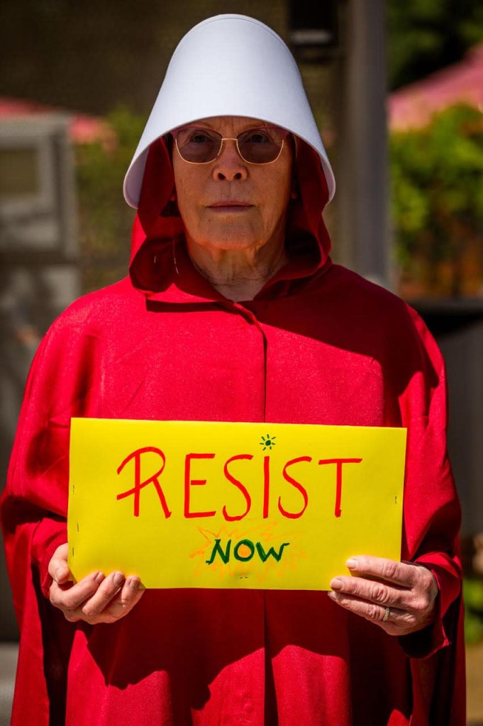 A "No Kings" demonstrator in Calistoga on March 28. Clark James Mishler photo