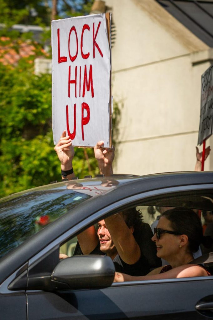 Demonstrators rode through Calistoga for the "No Kings" demonstration on March 28. Clark James Mishler photo