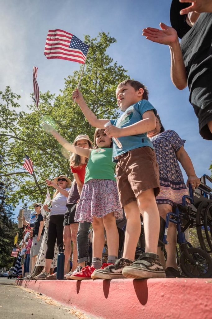 Children at Calistoga's "No Kings" demonstration on March 28. Clark James Mishler photo