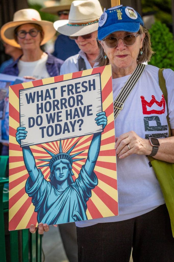 A "No Kings" demonstrator in Calistoga on March 28. Clark James Mishler photo